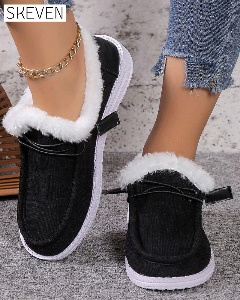 dicke, warme Baumwollschuhe in Unifarben