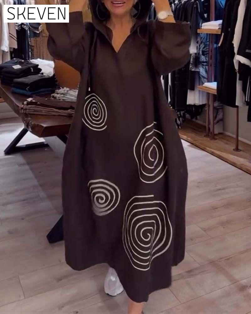 Kapuzenkleid mit langen Ärmeln, lockerer Passform