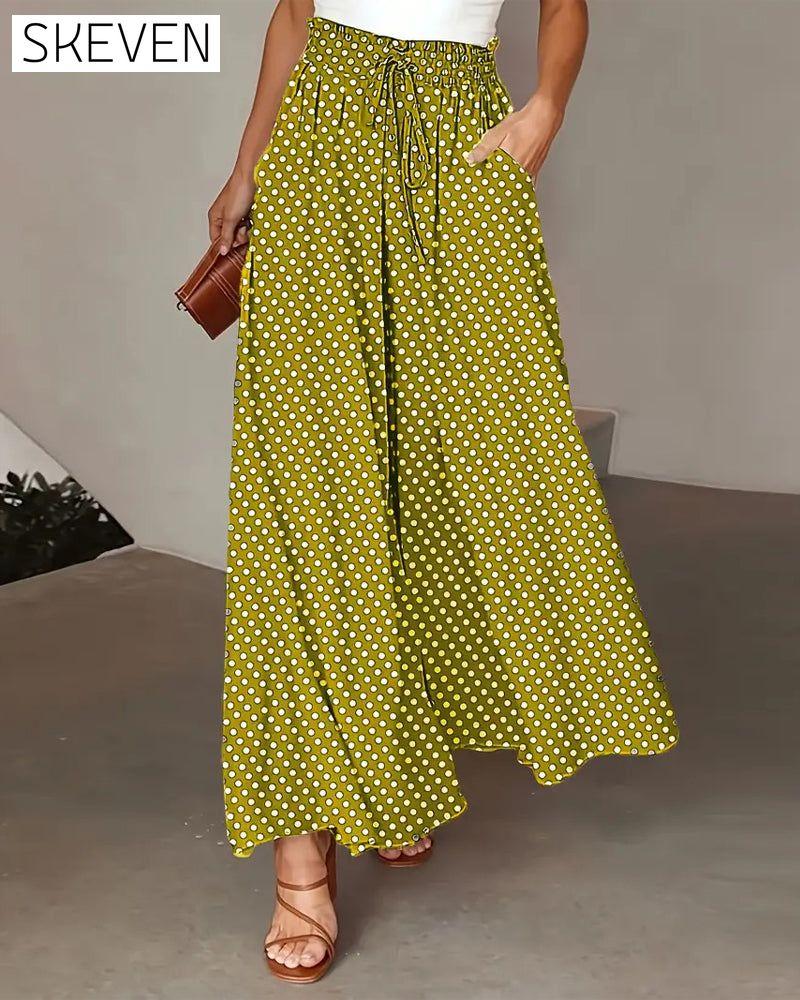 Lange Hose mit Polka-Dot-Muster