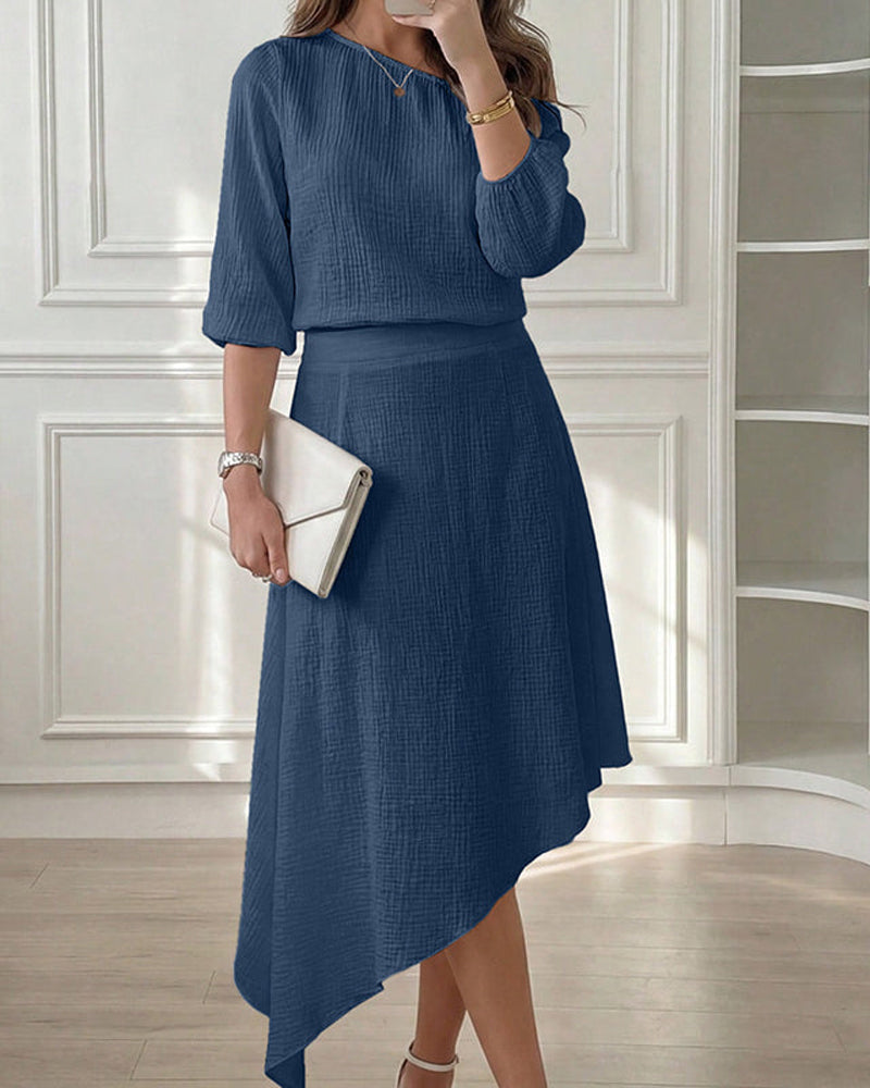 One-Shoulder Asymmetric Skirt Set