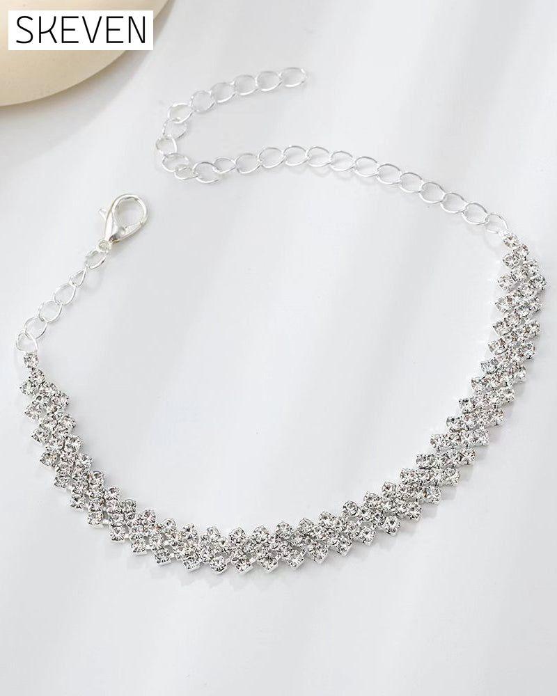 Unregelmäßiger Strass-Fußkettchen in Rautenform