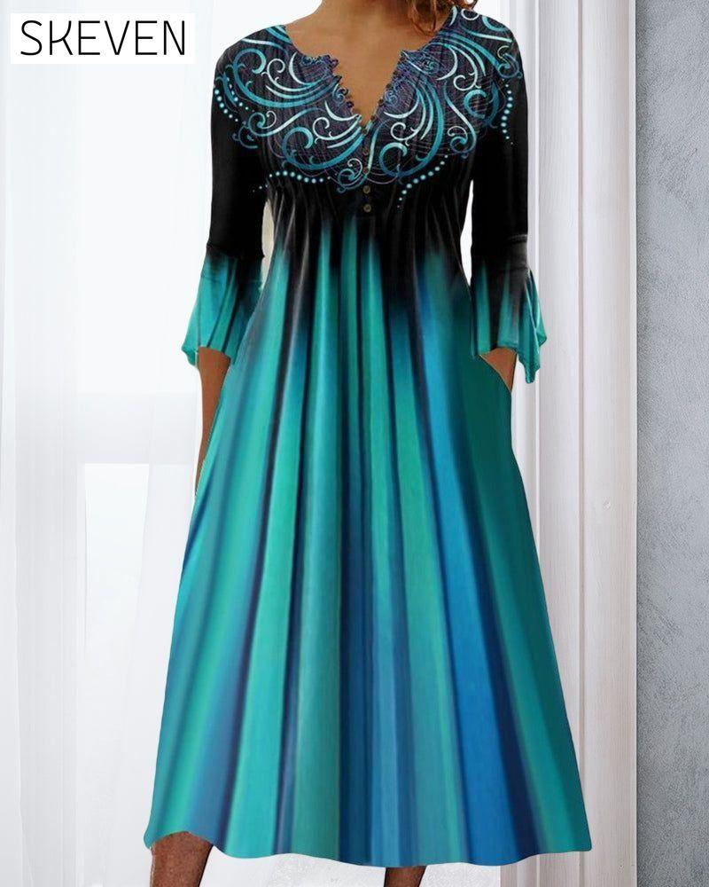 V-neck gradient dress 23BF Casual Dresses Clothes Dresses Spring Summer