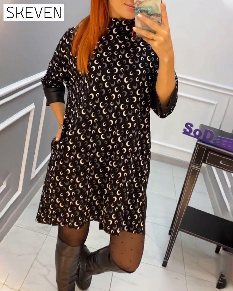 Casual butterfly printed dress