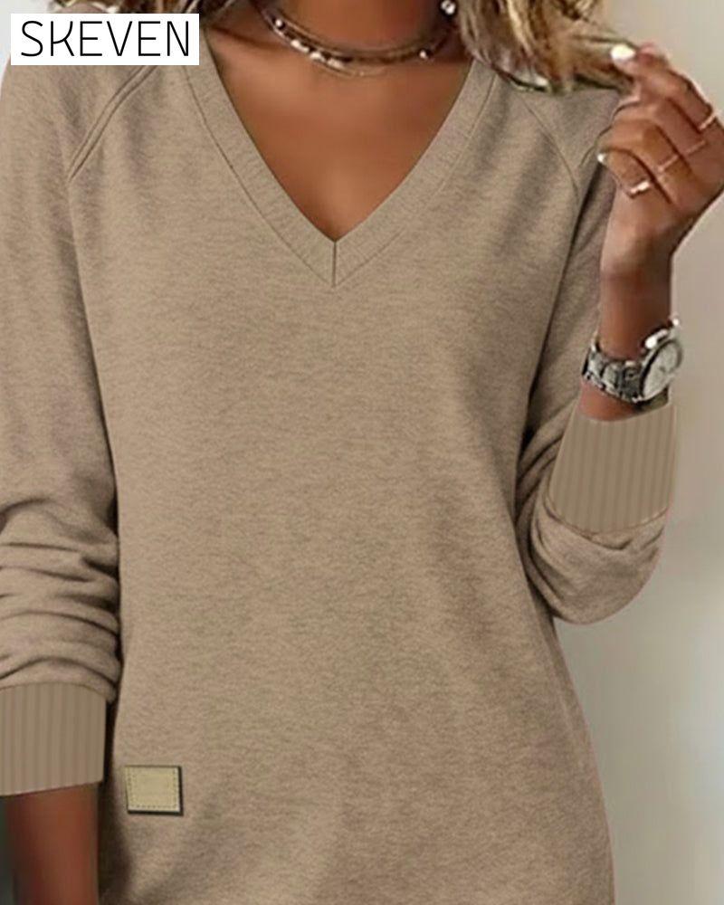 V-Neck Fashion Sweatshirt