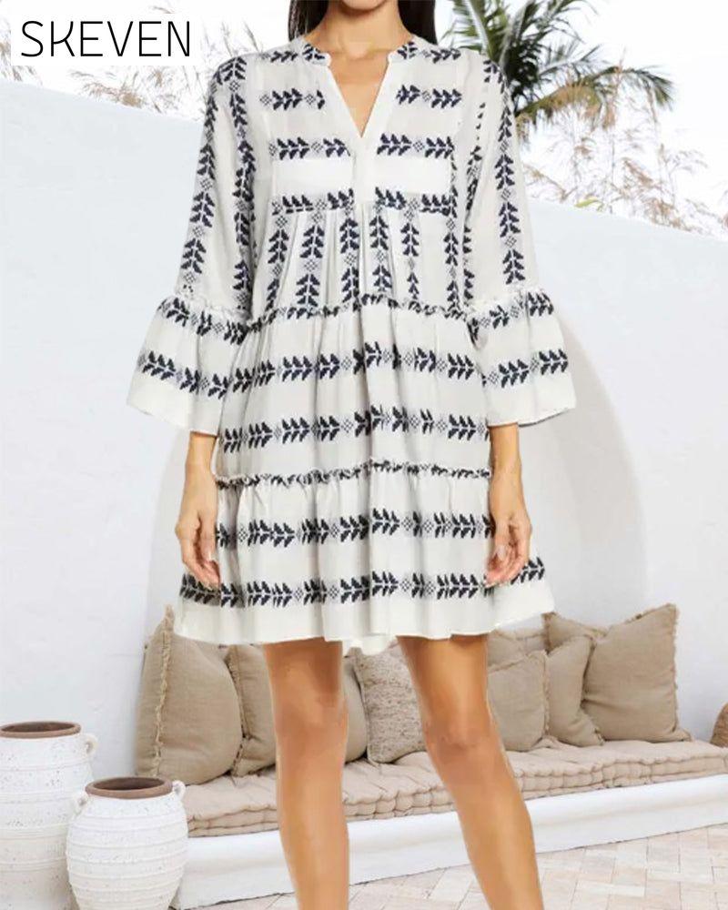Fashion print elegant short dress