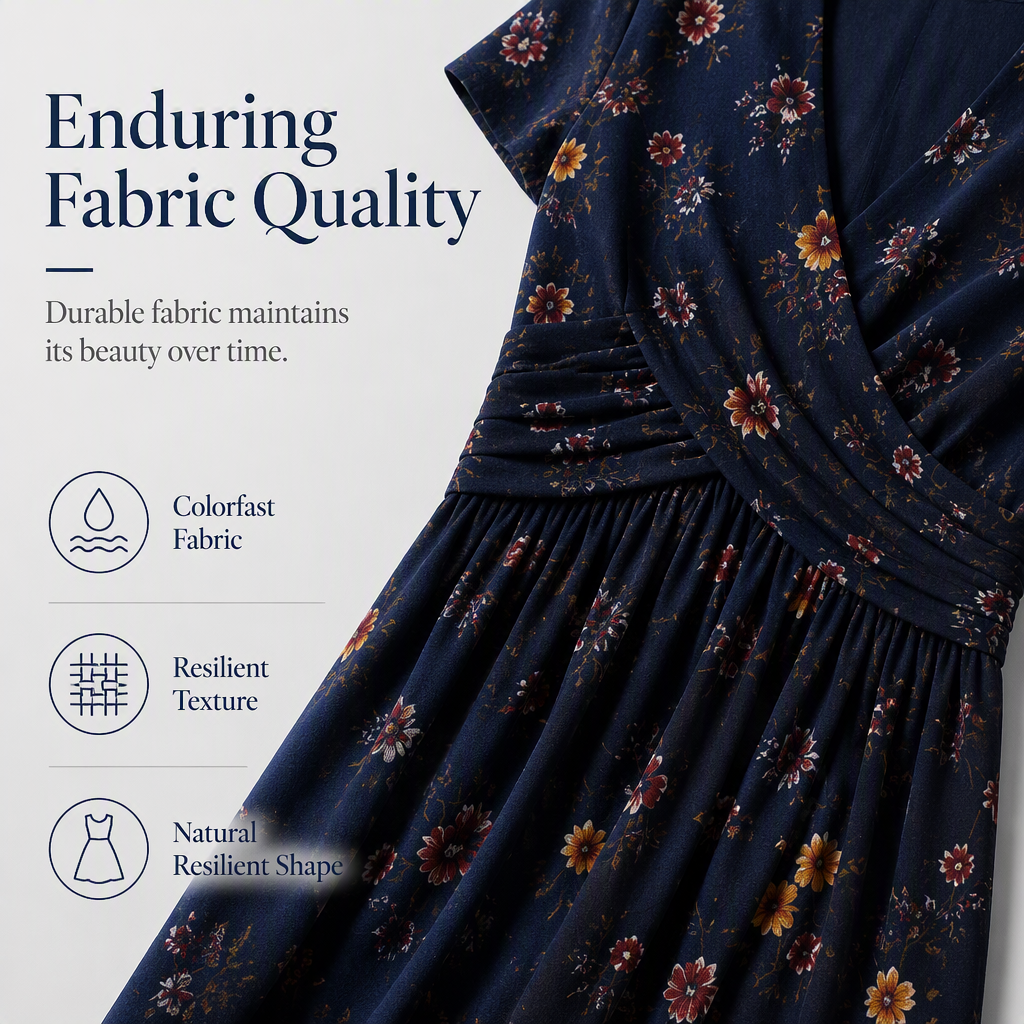 👗Women's V-Neck Floral Print Dress with Twist Waist