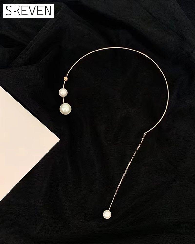 Faux pearl women's clavicle necklace