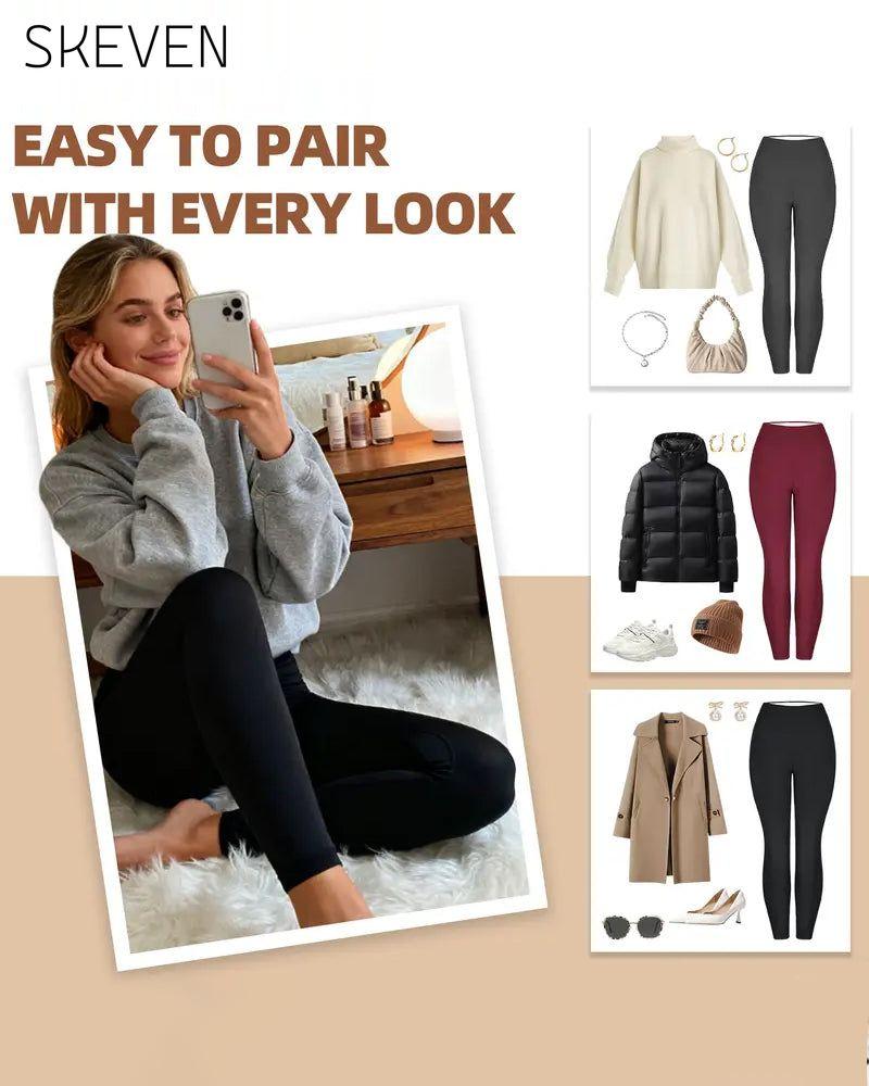 Warme, hochtaillierte und kuschelig gefütterte Leggings