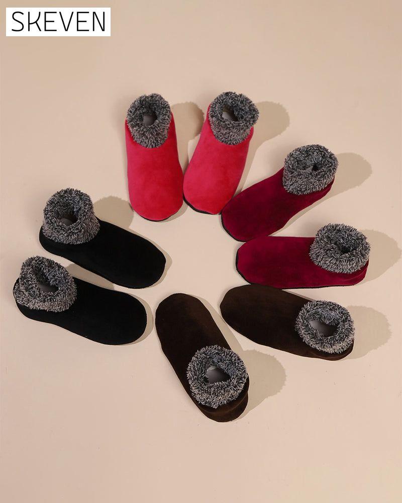 Chaussettes montantes antidérapantes en peluche
