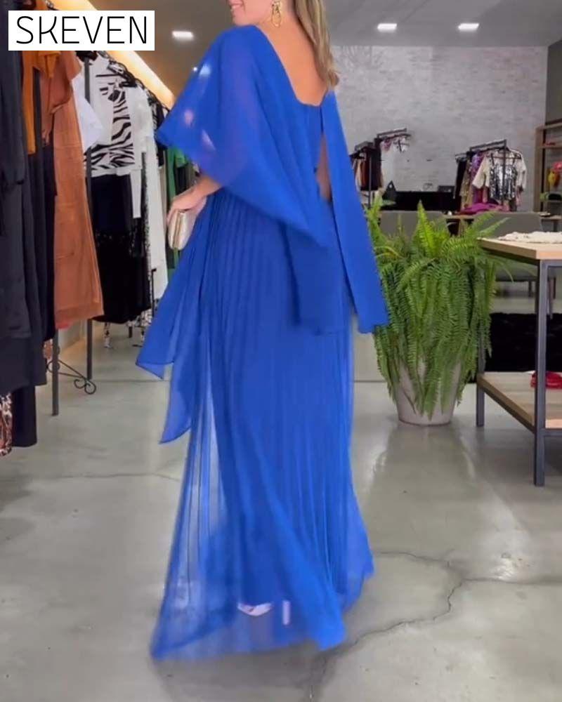 Maxikleid mit Rundhalsausschnitt und A-Linien-Form