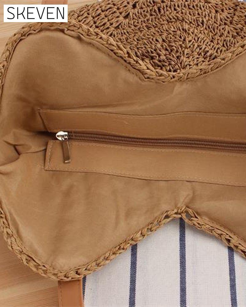 Strohtasche mit Umhängetasche