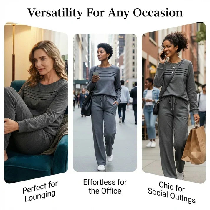 🥳💞50K+ SOLD⏳Limited-time 60% off⏰Women's Crew Neck Top & Drawstring Pants Set👚👖