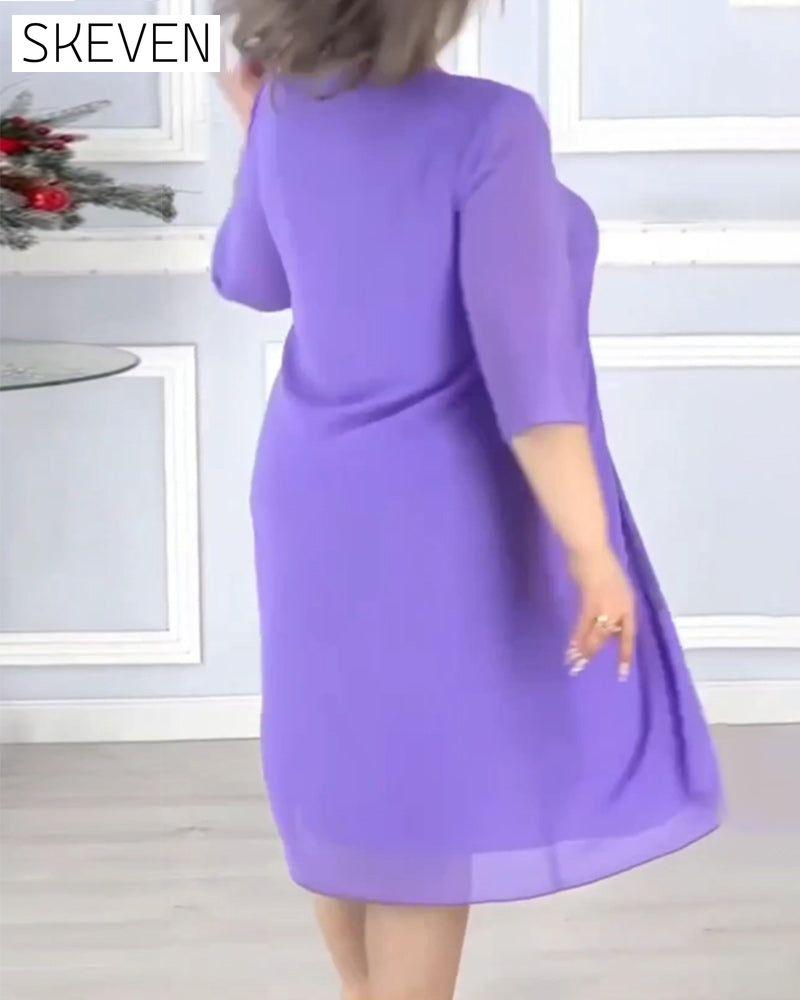 Women's solid color loose dress