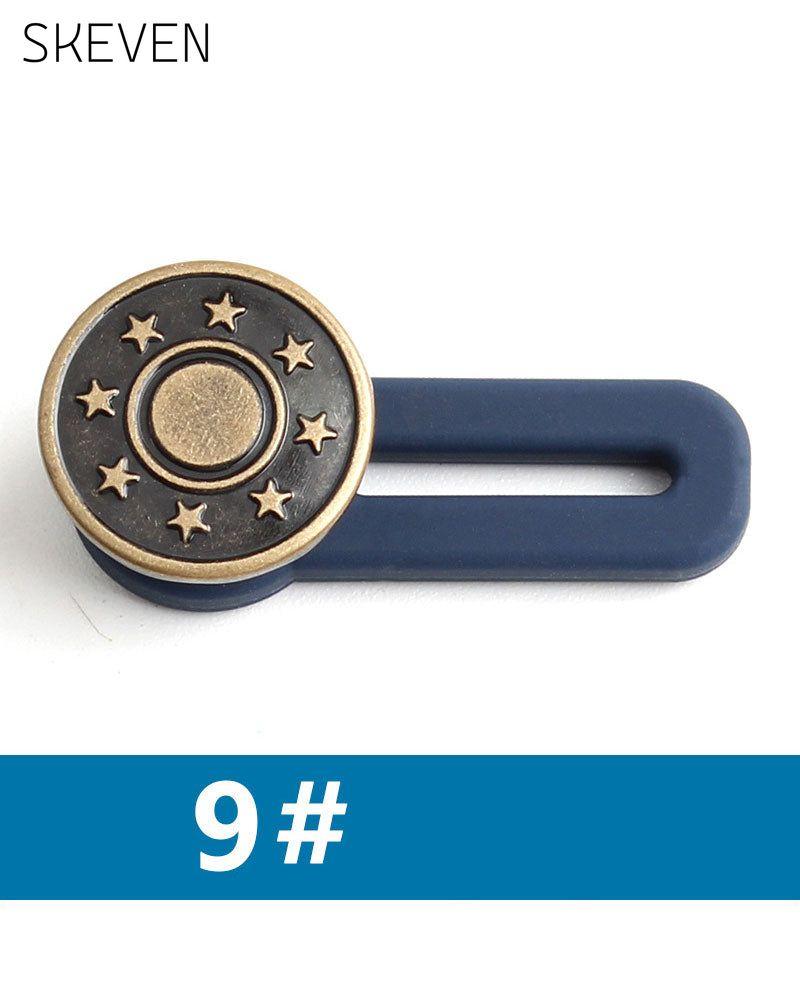 Bouton d'extension de taille en métal à ressort pour jeans