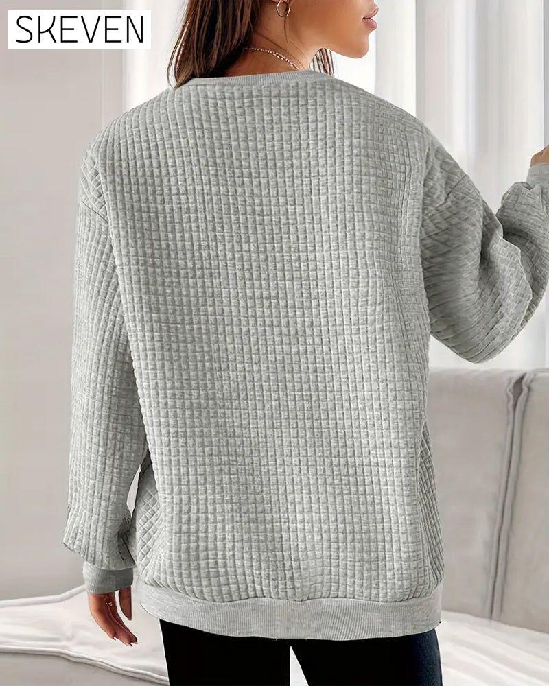 Heart Print Long-Sleeved Sweatshirt