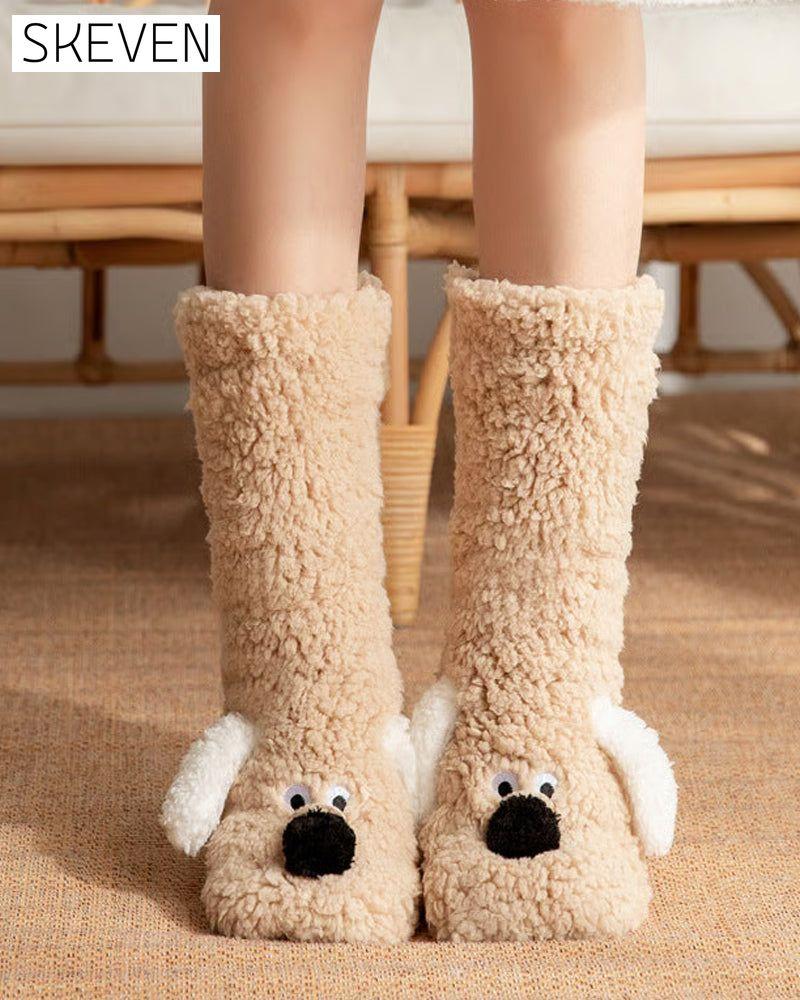 Cute Plush Dog Socks