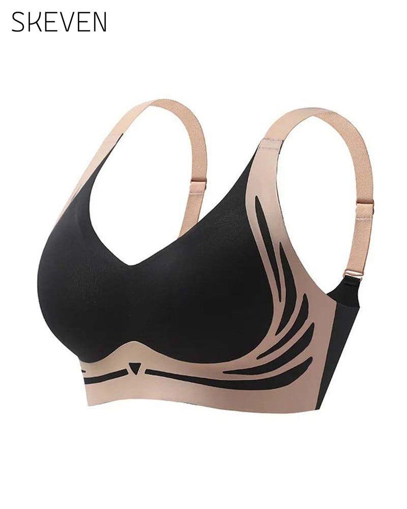 Lifting anti-sagging wireless push-up bra