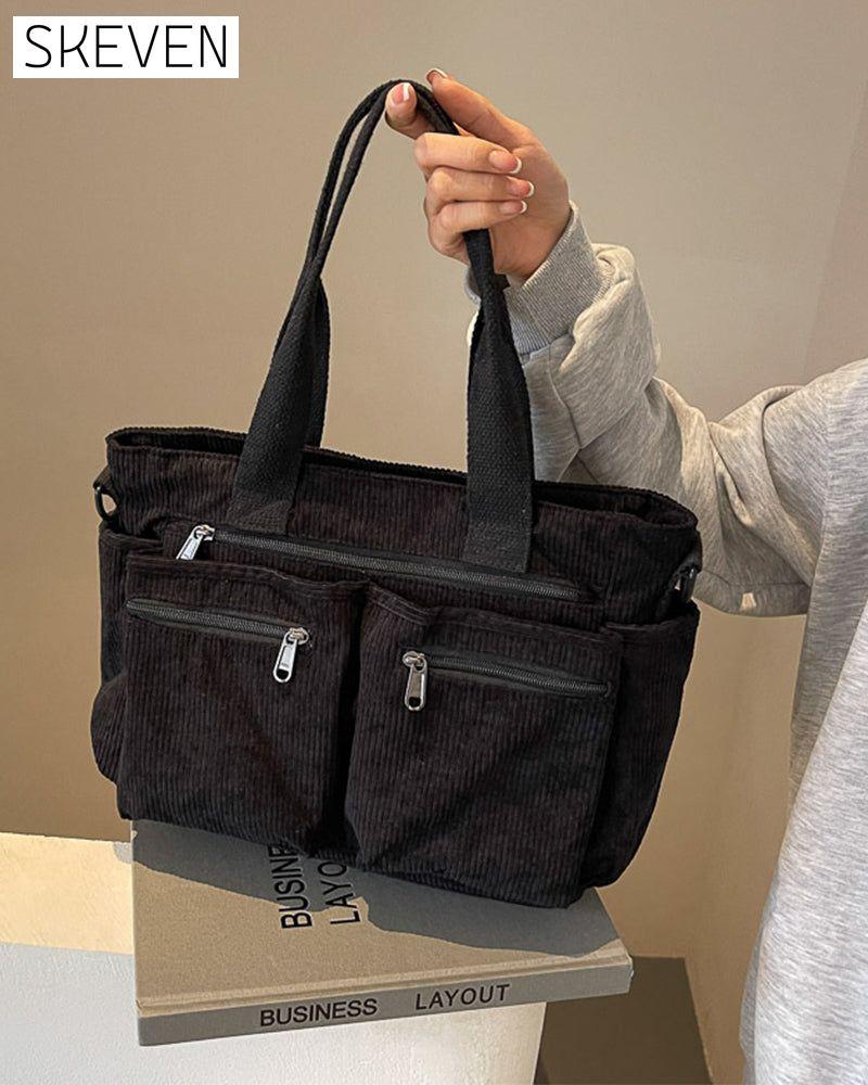 Cordtasche in Unifarbe