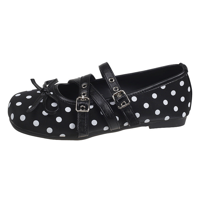 Mary Jane French-style Hidden-heel Low-cut Pumps With A Bow For Women