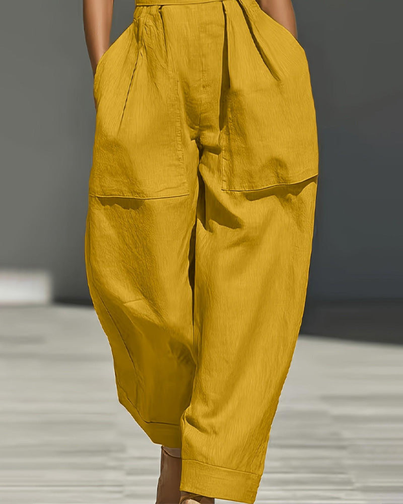 Halter Neck Off-Shoulder Wide-Leg Jumpsuit