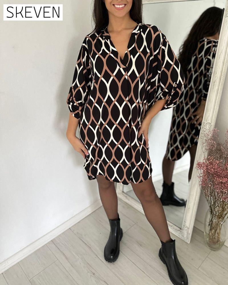 Kleid im Retro-Rautenmuster