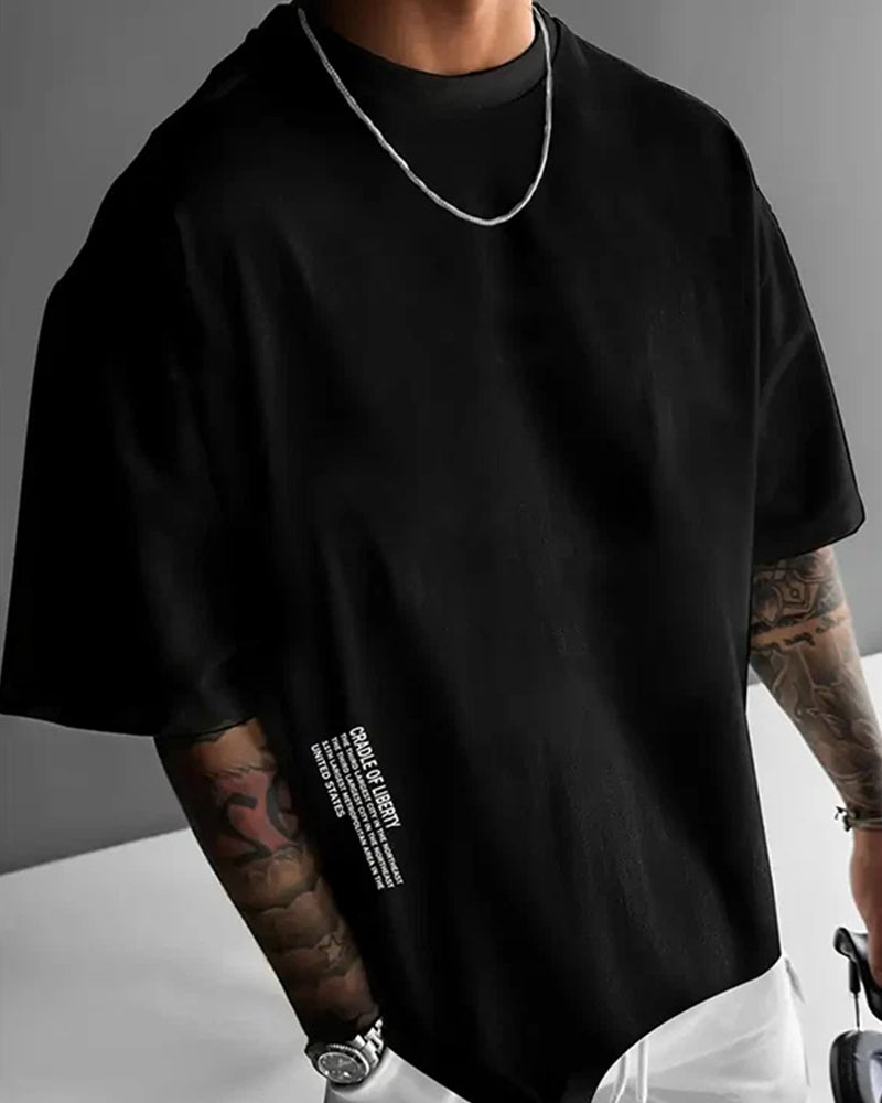 Men's Loose Fit Drop Shoulder Casual T-Shirt