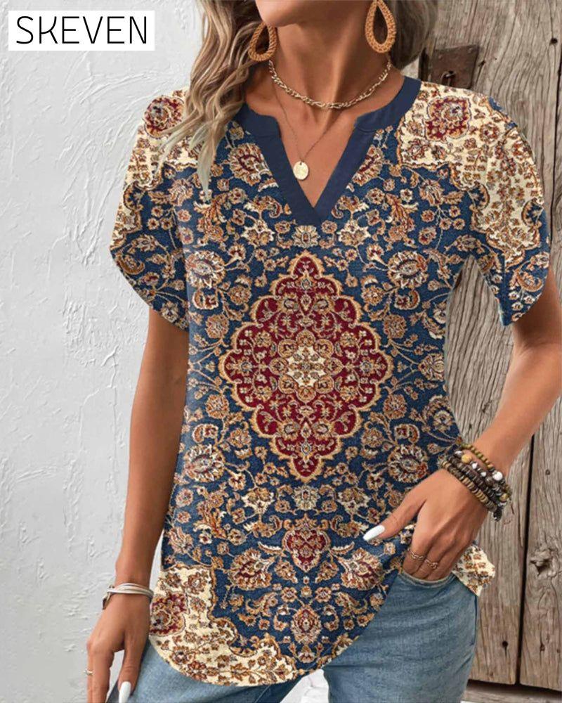Short-sleeved retro style top