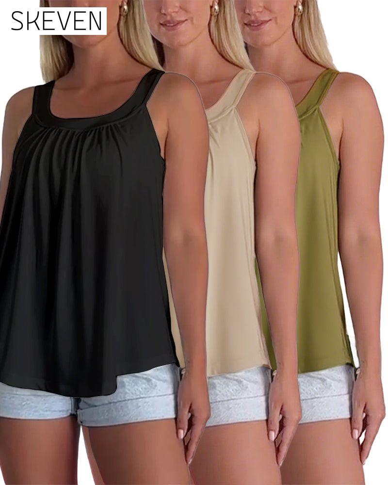 Set aus trägerlosem, plissiertem, einfarbigem Tanktop