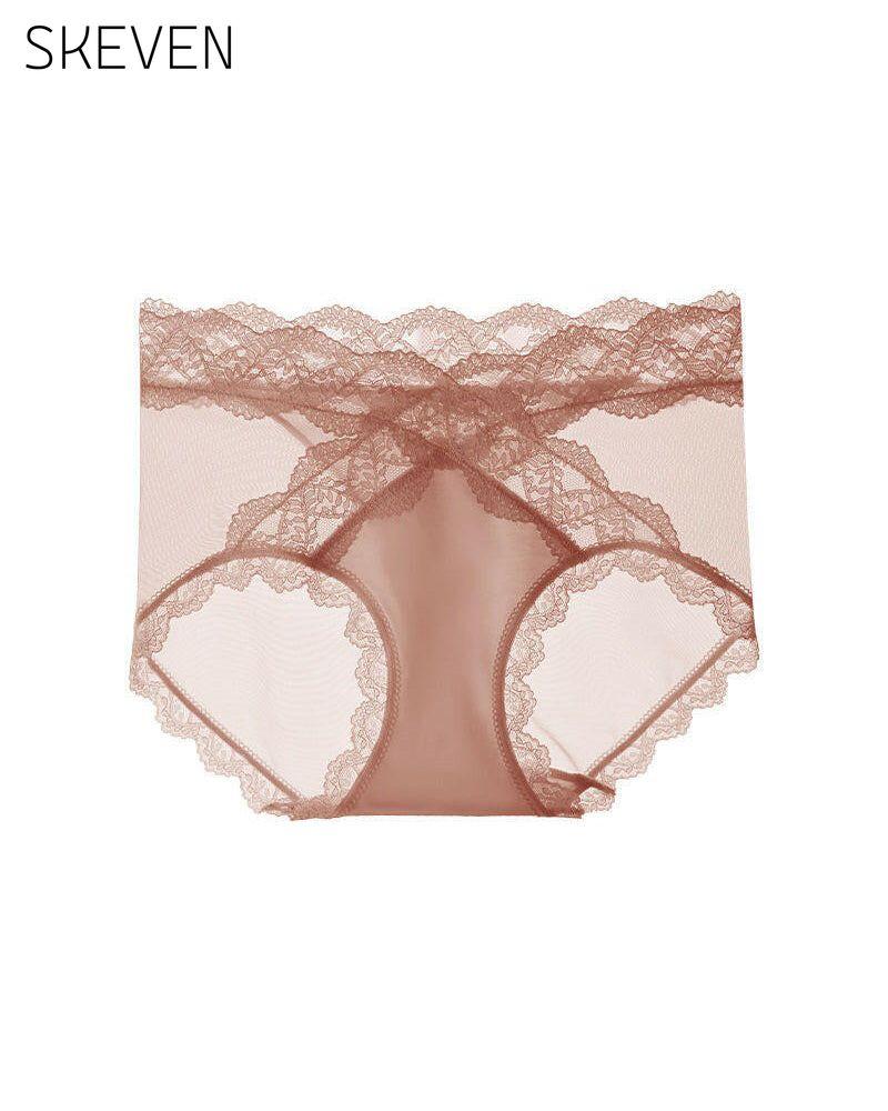 Sous-vêtements en dentelle extensible sans coutures à taille haute pour femmes