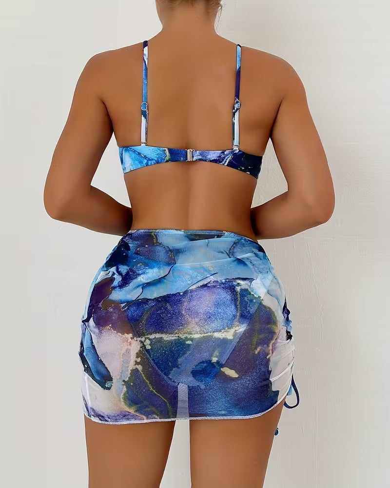 Sexy Skirted Print Bikini