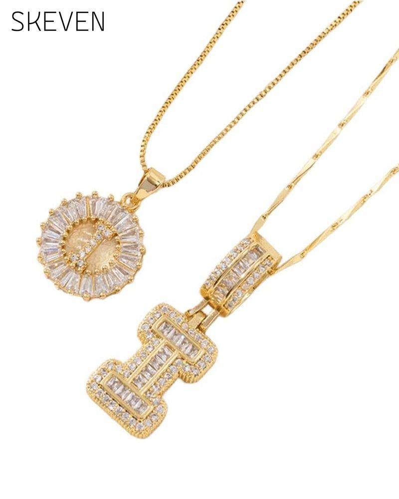 Initial Letter Pendant Necklaces -2 Pack