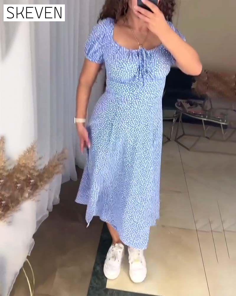 Casual slim fit floral dress