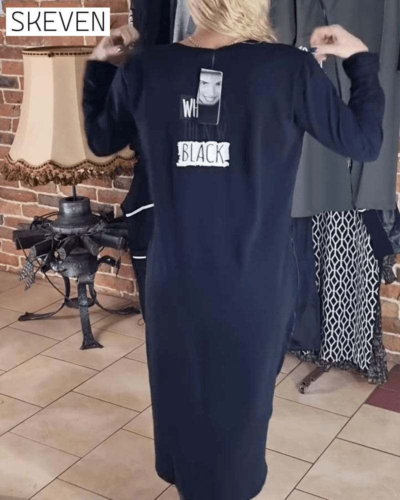 Lockeres Kleid aus PU-Leder in Übergröße