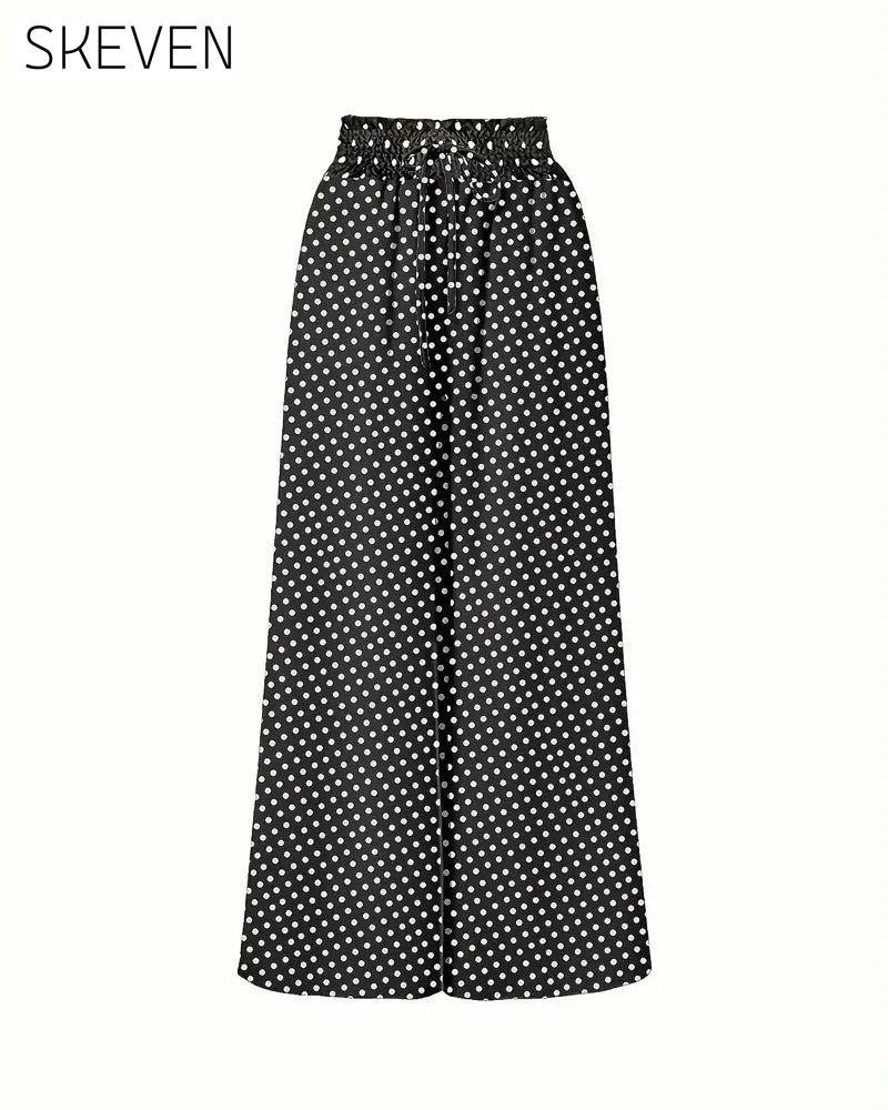 Lange Hose mit Polka-Dot-Muster