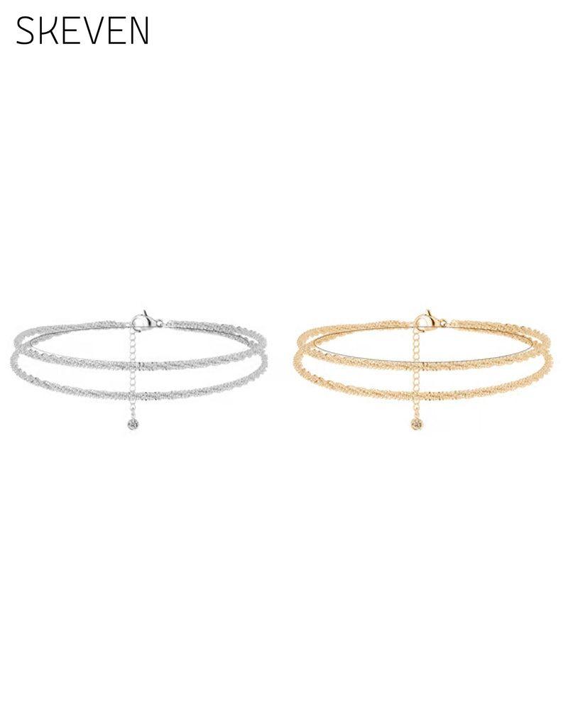 🏖️ KC Gold- und Sterlingsilber-Fußkettchen für Damen