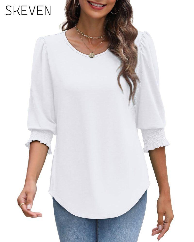Puff Sleeve Printed Blouse
