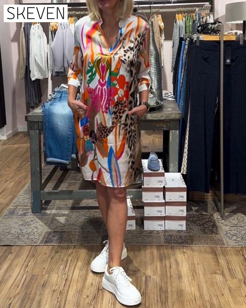 Women's daily casual color dress