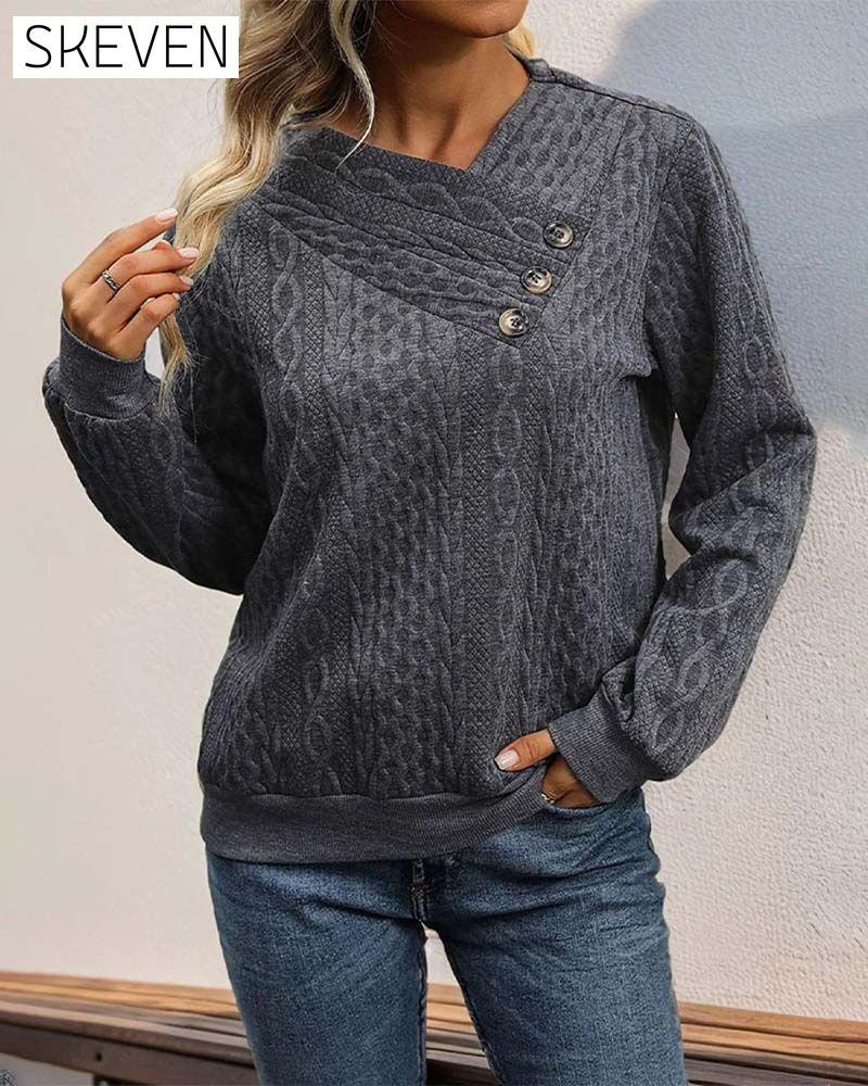 Stylish Solid Color Warm Sweatshirt