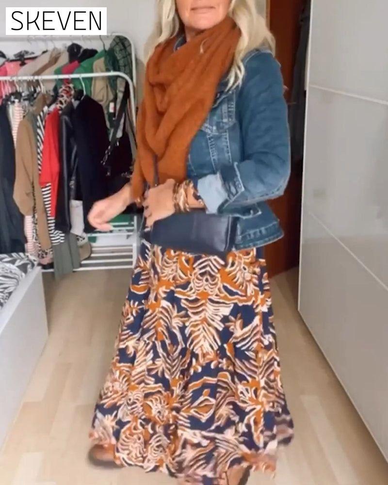 Lässiger Jeansmantel mit Reverskragen, Knöpfen und langen Ärmeln