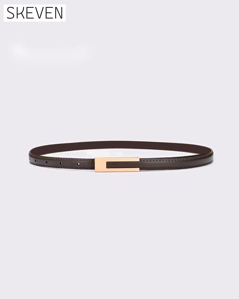 Simple retro solid color thin belt