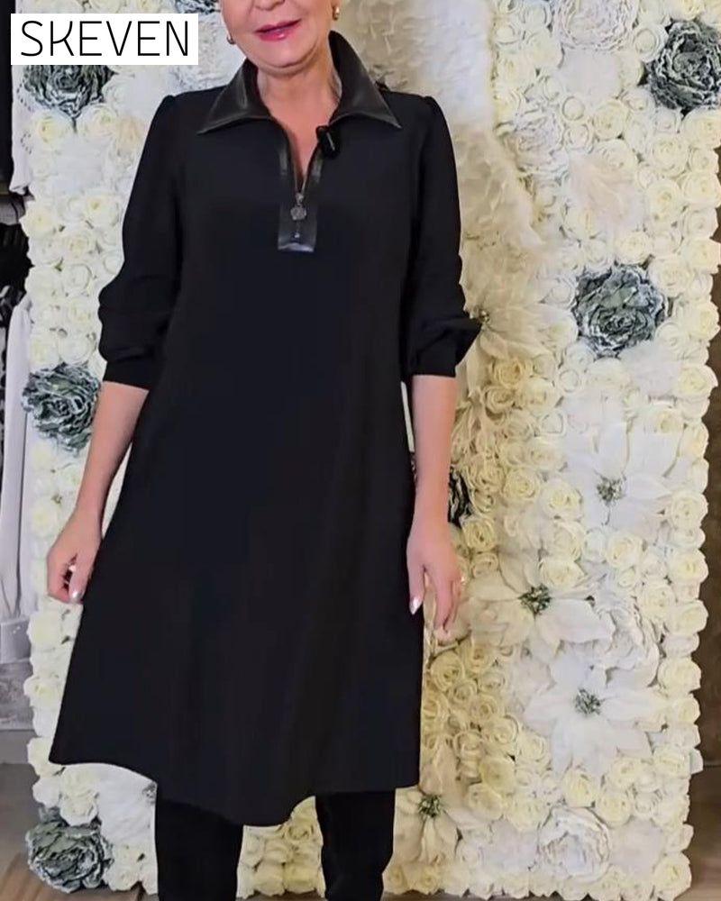 Half-Zip Collar Fashion Dress