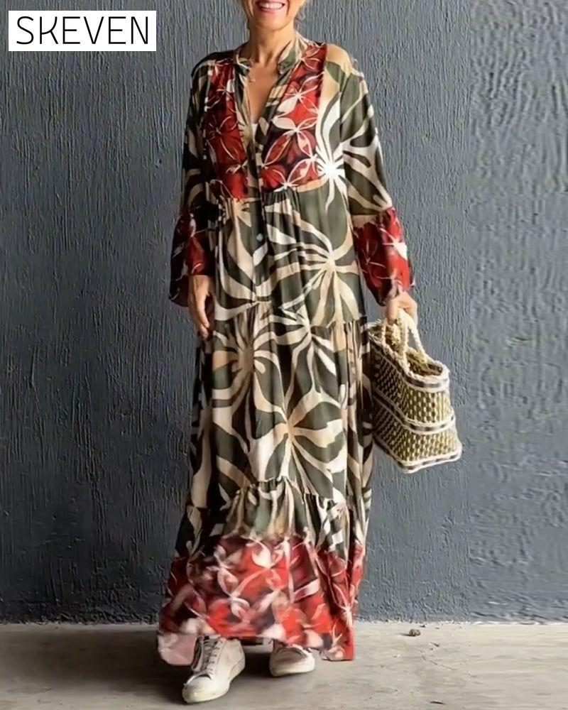 Loose Printed Vacation Dress