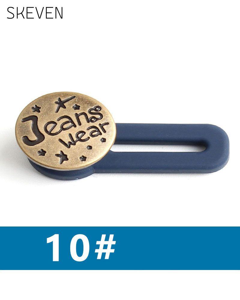 Bouton d'extension de taille en métal à ressort pour jeans