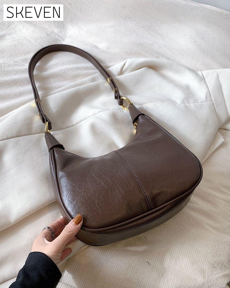 Achseltasche aus gewachstem Leder 