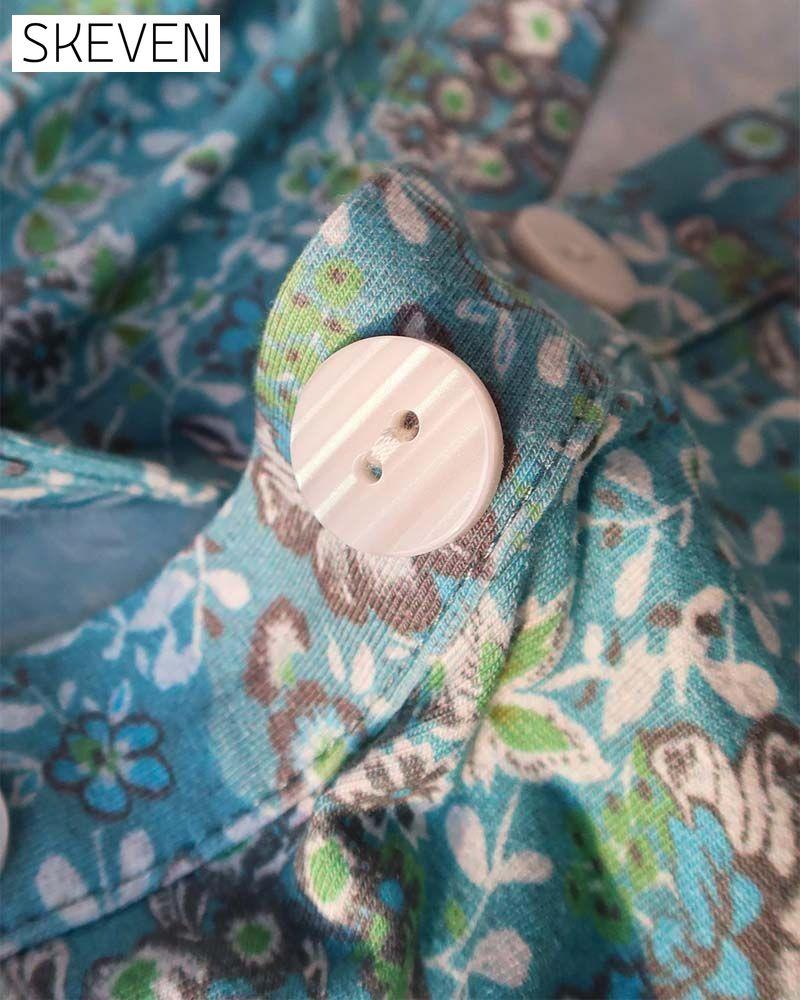 Elegant printed button-down dress casual dresses spring summer