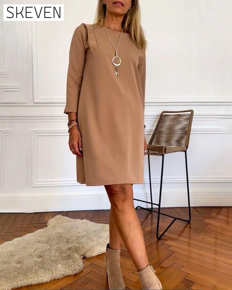 Robe élégante droite à manches longues