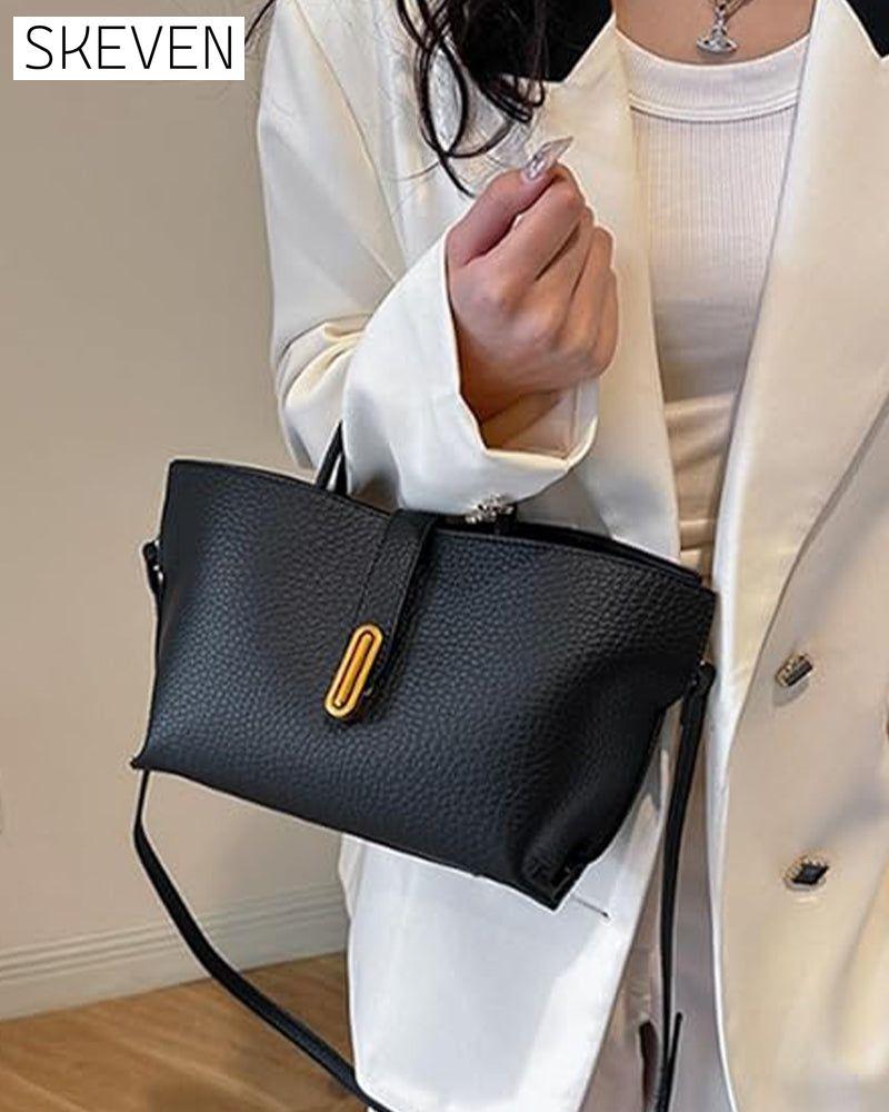 Elegante, einfarbige Damenhandtasche im französischen Stil