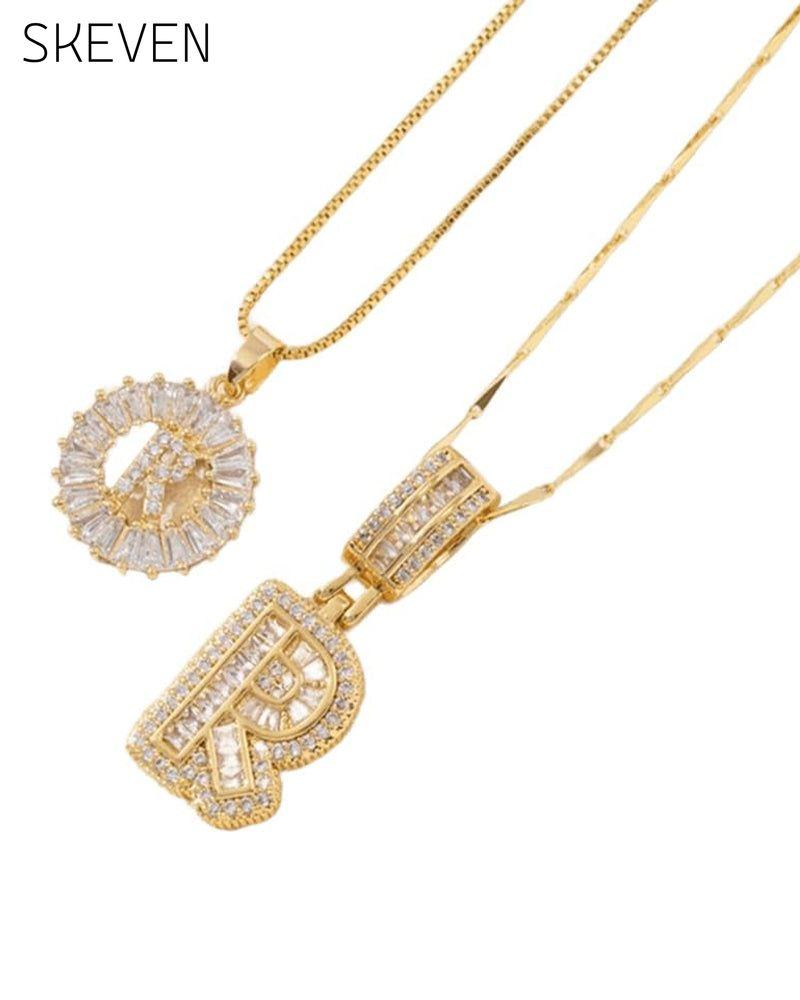 Initial Letter Pendant Necklaces -2 Pack