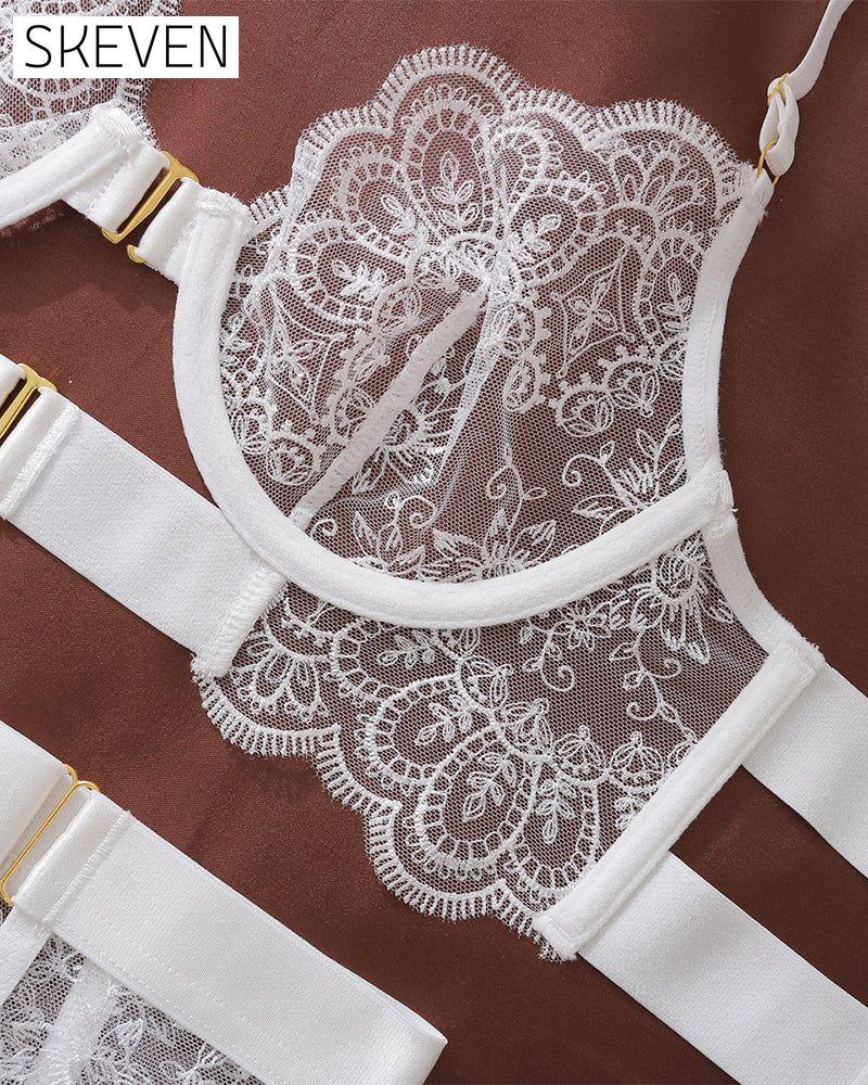 Embroidered Sexy Five-Piece Underwear