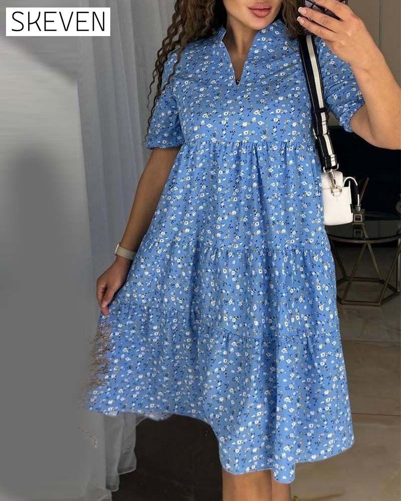 Loose floral casual dress
